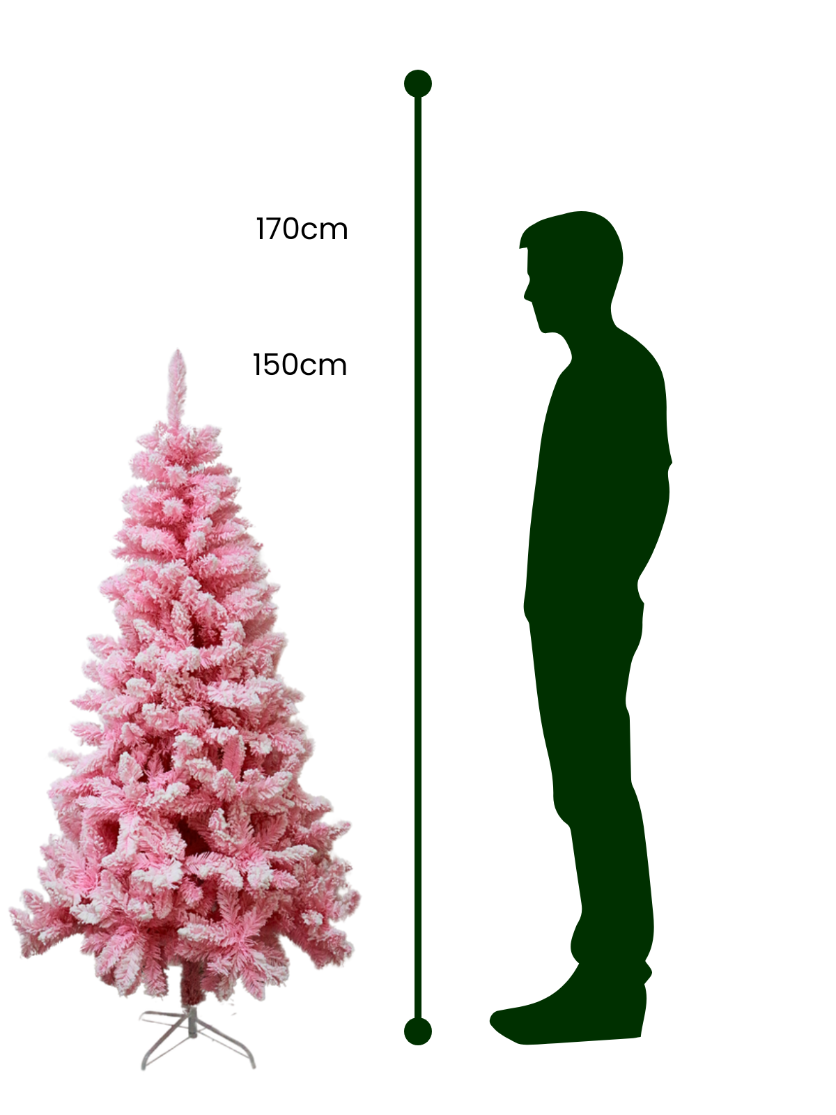 Árvore de Natal Rosa Flocada Pink Heaven 150cm