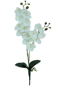 Haste Artificial de Orquídea 3D com Folha - 58 cm