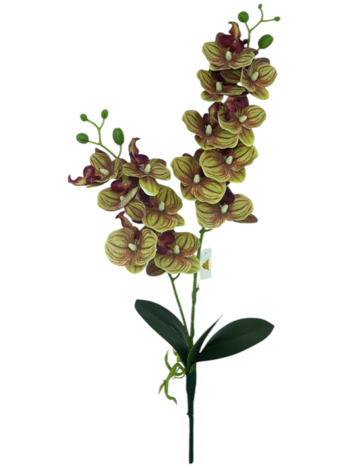 Haste Artificial de Orquídea 3D com Folha - 58 cm