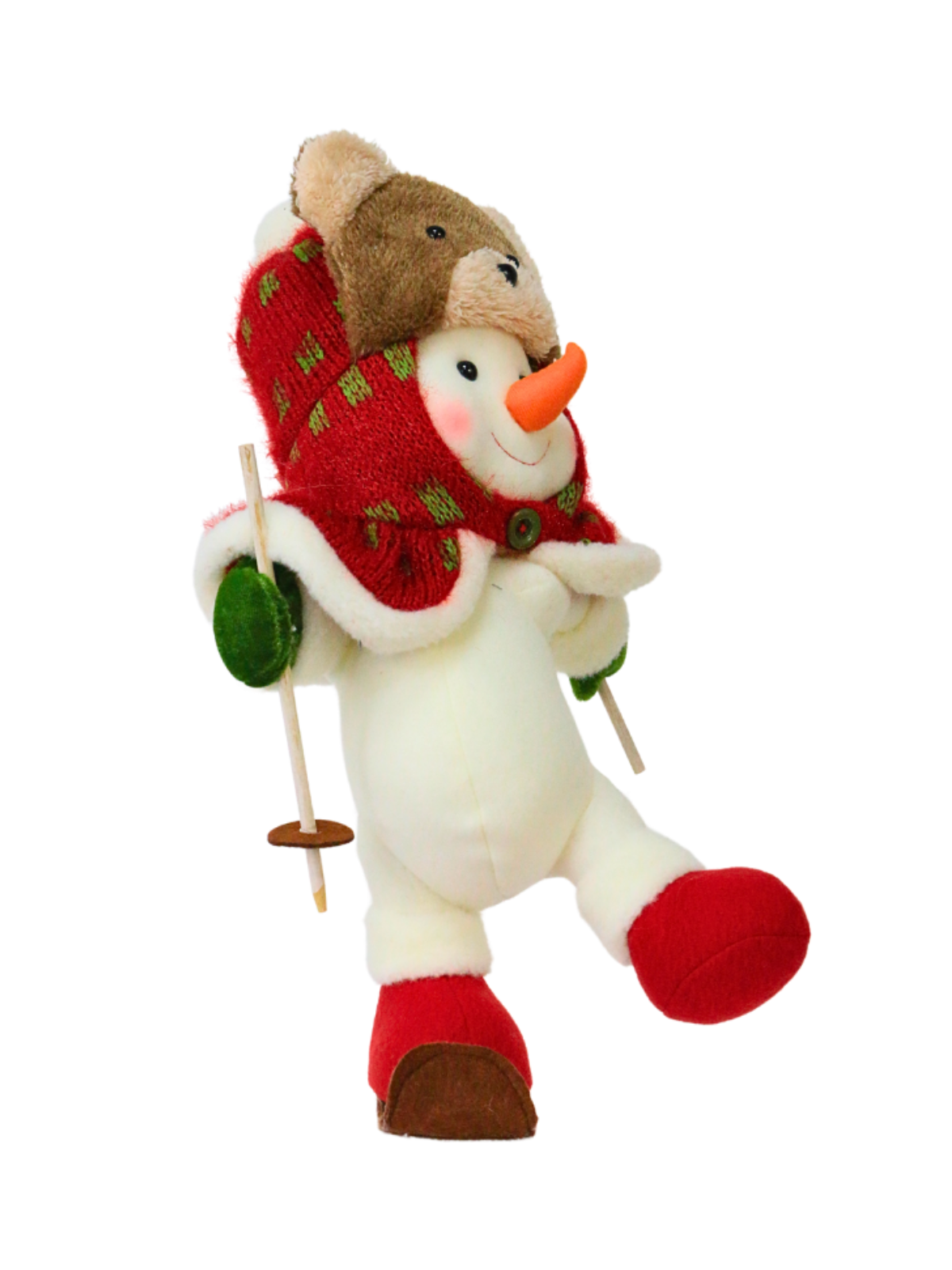 Boneco Natalino de Neve 38cm - Vermelho