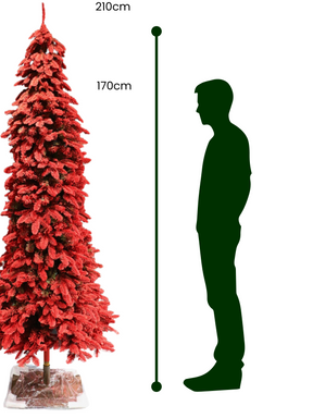 Árvore de Natal Berlim Premium de 210cm - Vermelha Flocada