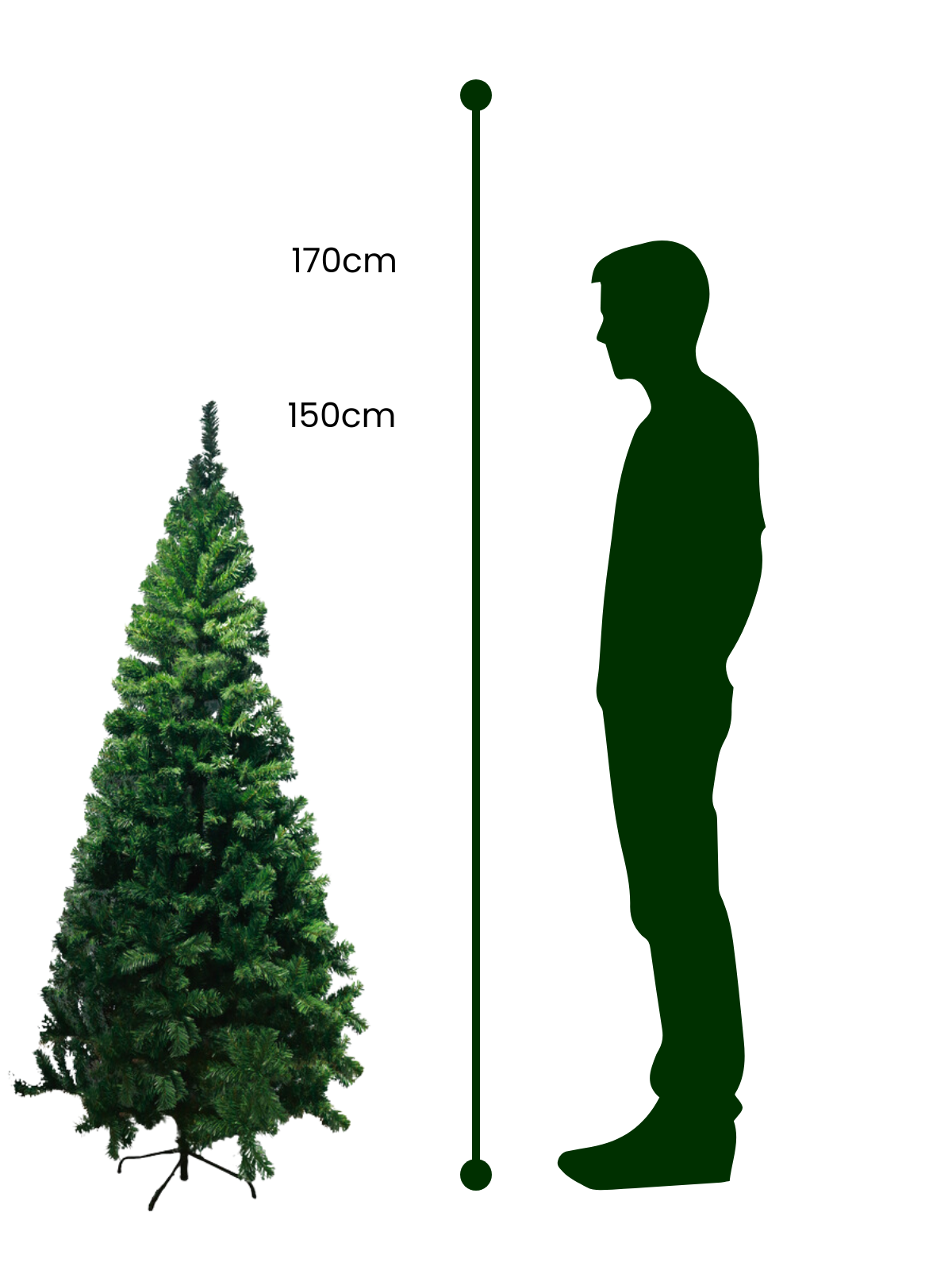 Árvore de Natal 150cm Tradicional com Pé de Ferro